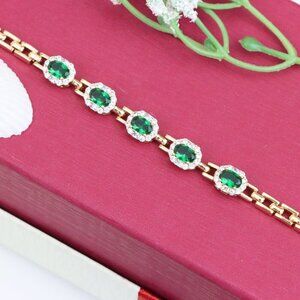 "Elegant Rose Gold Evil Eye Bracelet in Gold Plated Brass, XPBL1014